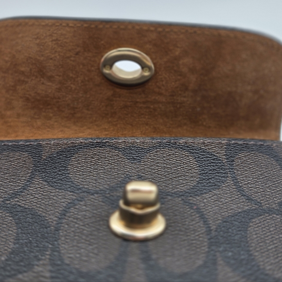 Coach Brown Signature Glasses Case - Picture 3 of 8